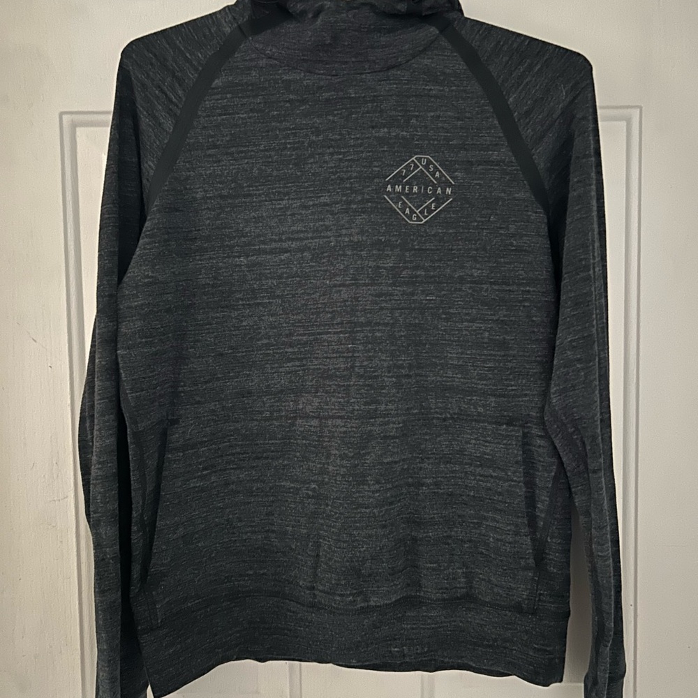 American Eagle Outfitters Charcoal Logo Hoodie
